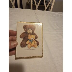 vintage Antioch Publishing gummed bookplate, Teddy Bears, Cottagecore